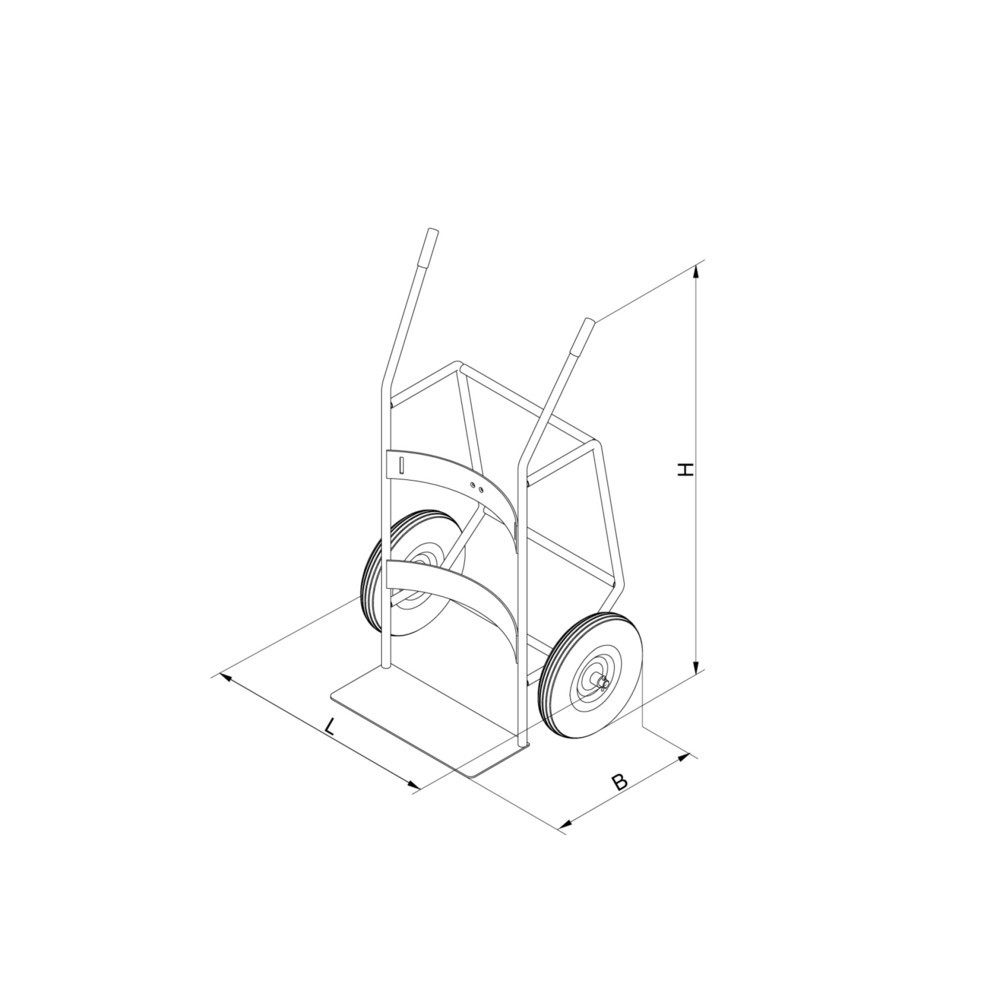 N° de l'image du produit 2 : Eichinger® Chariot porte-fût à pneus gonflables, orangé pur