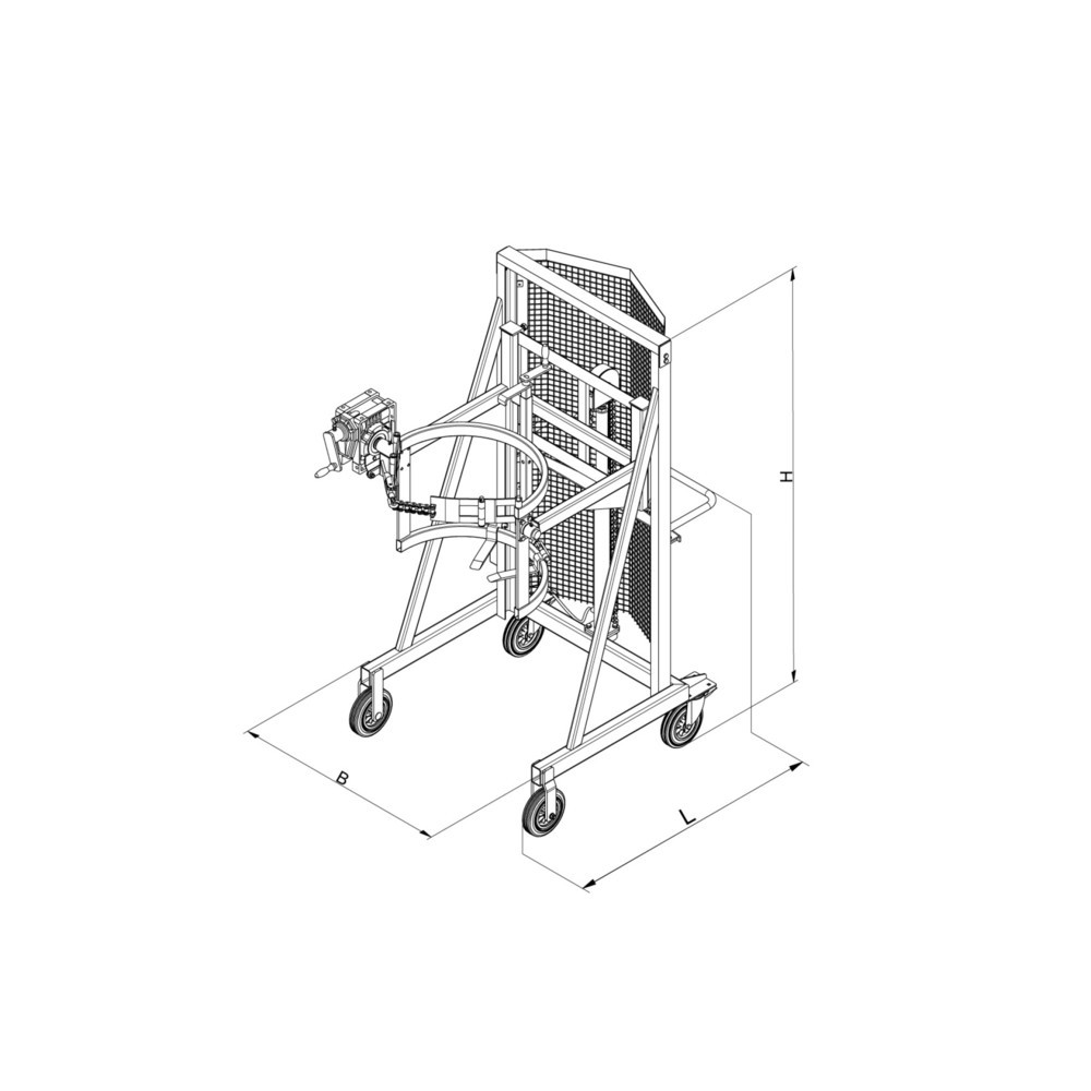 N° de l'image du produit 2 : Eichinger® Chariot porte-fût, mécanique, manivelle orangé pur