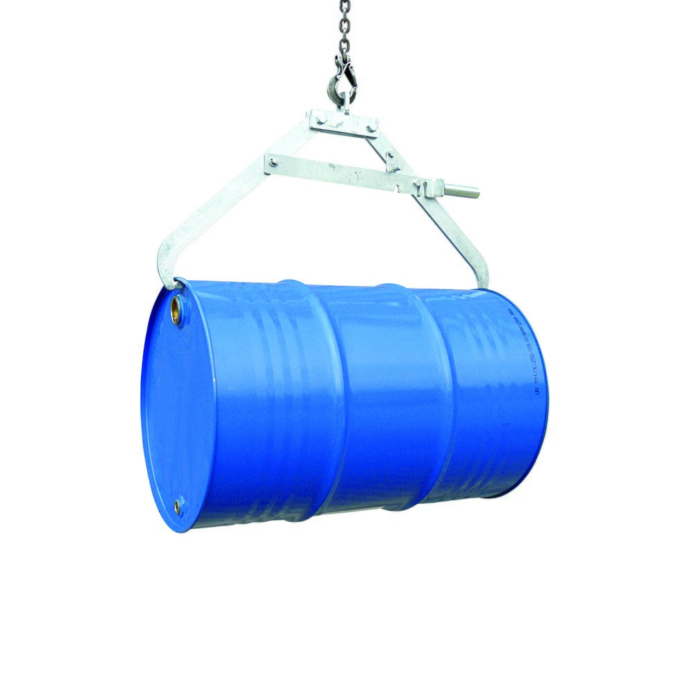 Illustration du produit: Pince à fûts Eichinger® pour grue, 1 x fût horizontal orange