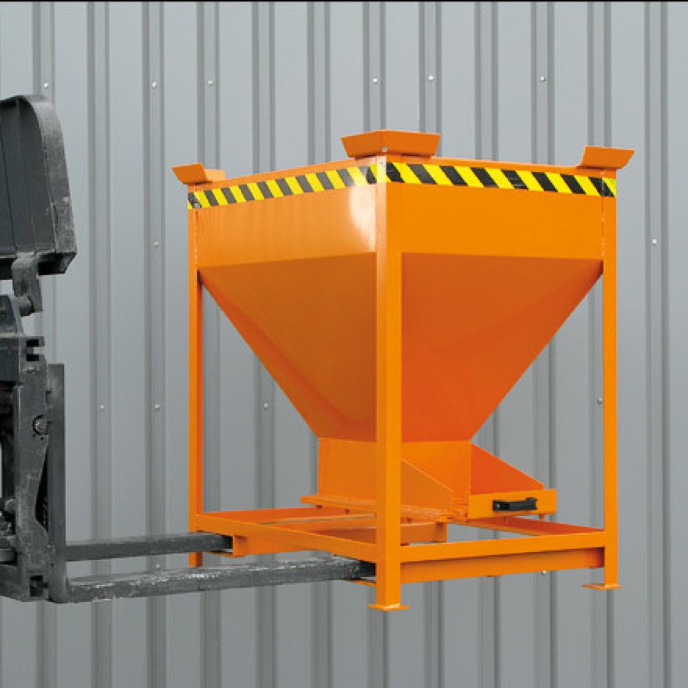 N° de l'image du produit 2 : Eichinger® Conteneur silo avec trappe coulissante de dosage sur la trémie de sortie, 300 litres orangé pur