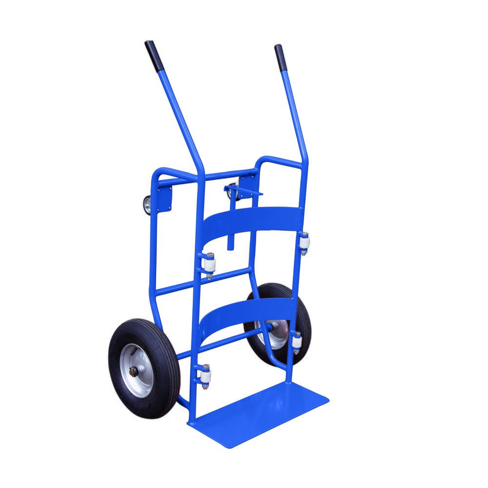 N° de l'image du produit 1 : Eichinger® Diable basculeur de fût à pneus gonflables et 2 roues supplémentaires, bleu gentiane