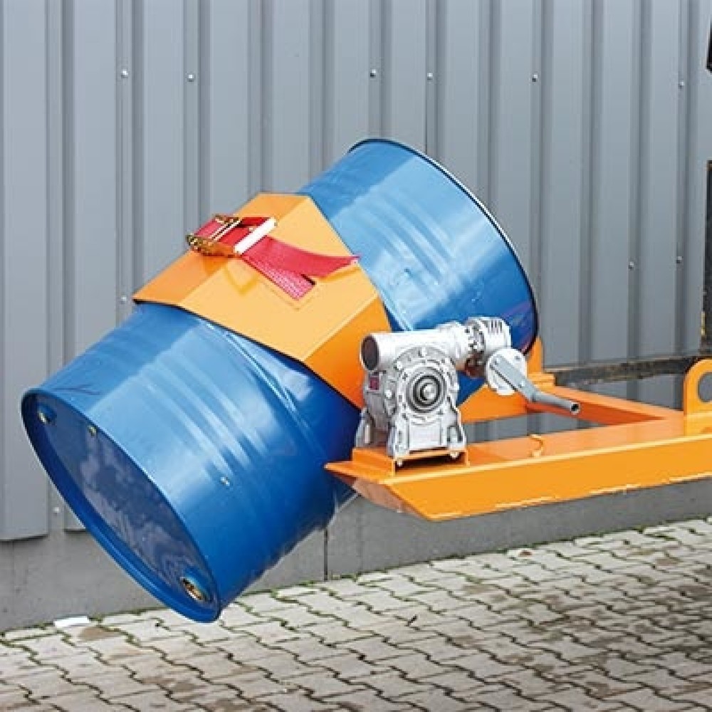 Produktabbildung Nr. 4: Eichinger® Fass- und Tonnenkipper, Kurbel, 1 x Fass reinorange