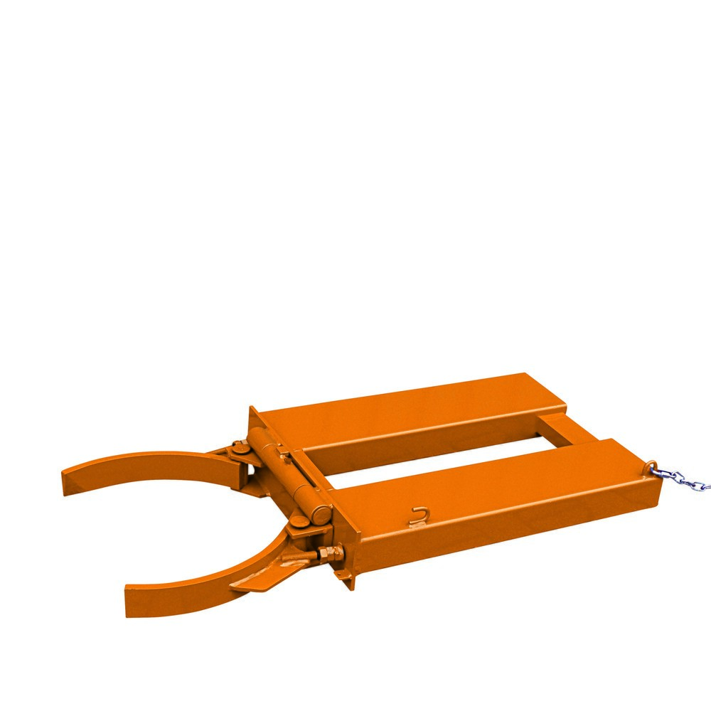Produktabbildung Nr. 1: Eichinger® Fassgreifer für 200 l Fässer mit Verriegelungsautomatik, 1 x Fass, reinorange