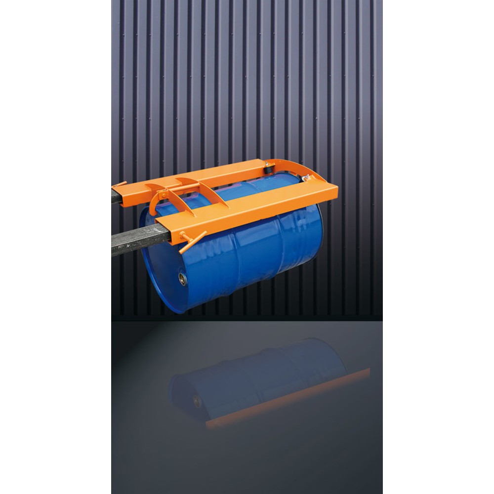 Produktabbildung Nr. 1: Eichinger® Fassgreifer für liegende Sicken-Fässer, 1 x Fass reinorange