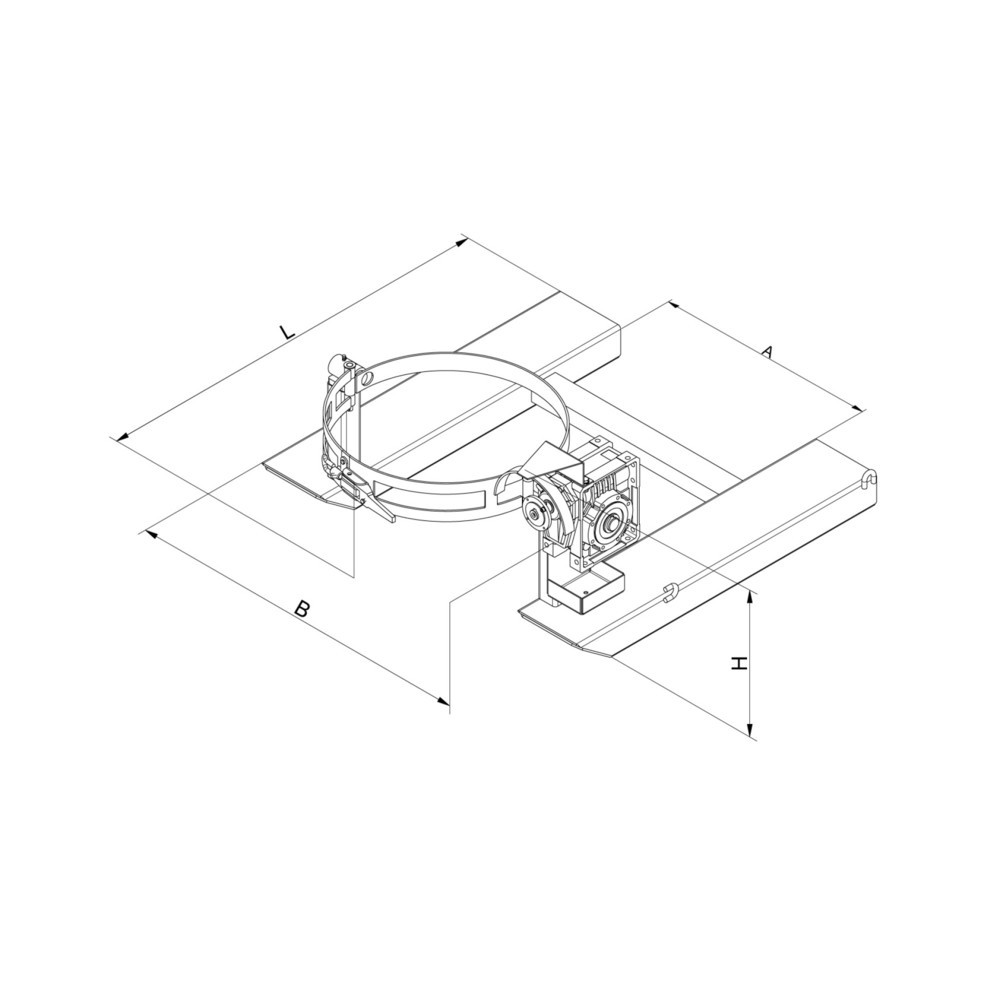 Produktabbildung Nr. 2: Eichinger® Fasskipper, Kurbel, 1 x Fass anthrazitgrau