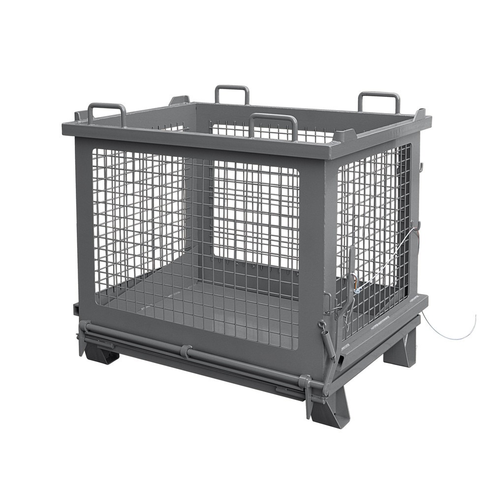 Produktabbildung Nr. 1: Eichinger® Gitterbehälter mit entriegelbarer Bodenklappe, 500 kg, 1000 Liter, anthrazitgrau