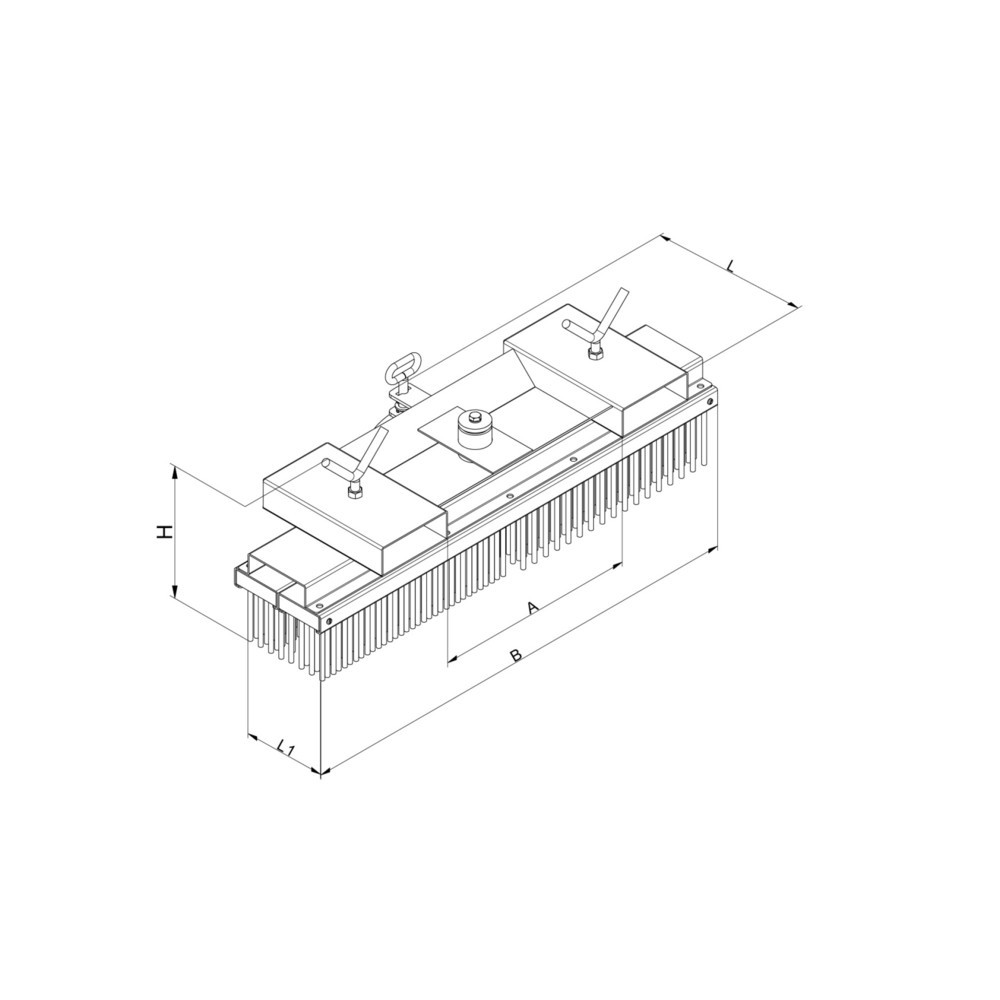Produktabbildung Nr. 3: Eichinger® Kehrbesen für Gabelstapler, Radlader, etc., Breite 1000 mm anthrazitgrau