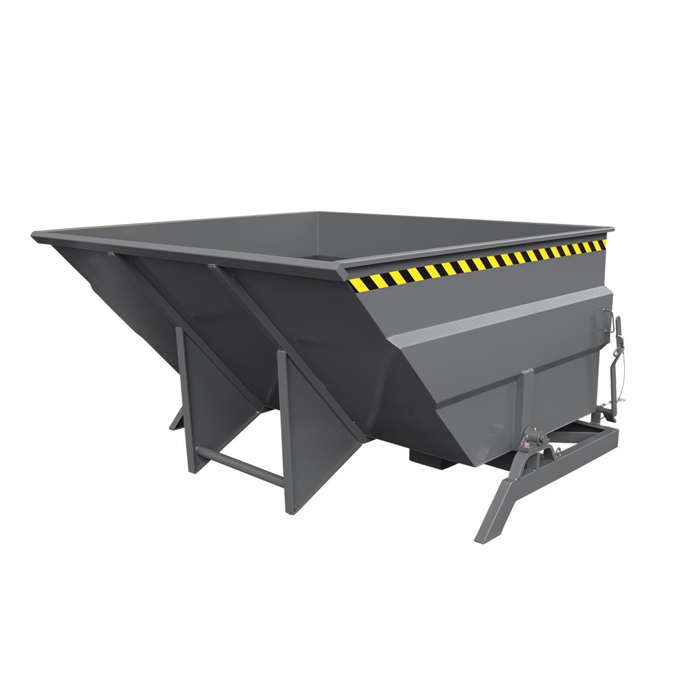 Produktabbildung: Eichinger® Kippbehälter extragroß und massiv, 2500 kg, 3000 Liter, anthrazitgrau
