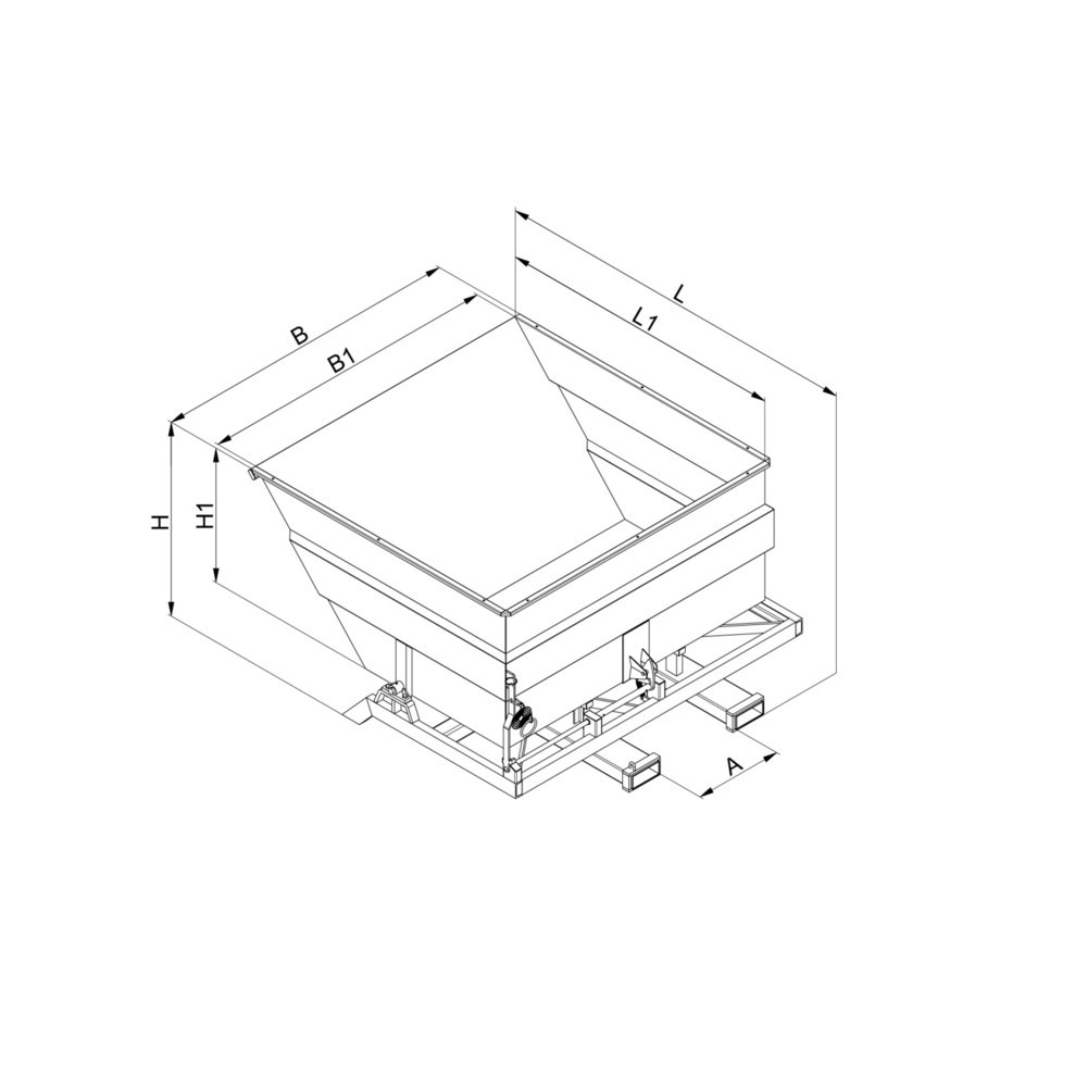 Produktabbildung Nr. 3: Eichinger® Kippbehälter extragroß und massiv, 2500 kg, 4000 Liter, enzianblau