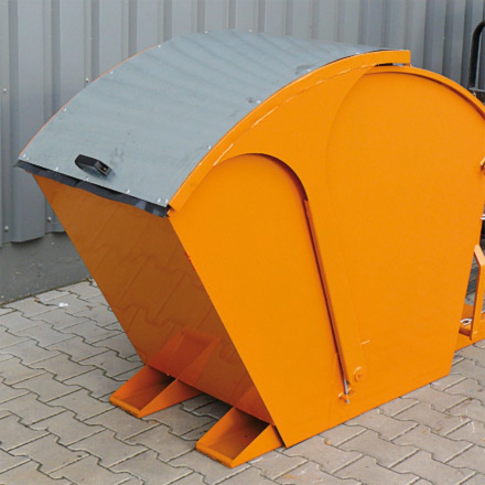 Produktabbildung Nr. 2: Eichinger® Kippbehälter mit Runddeckel, 1000 kg, 1000 Liter, reinorange