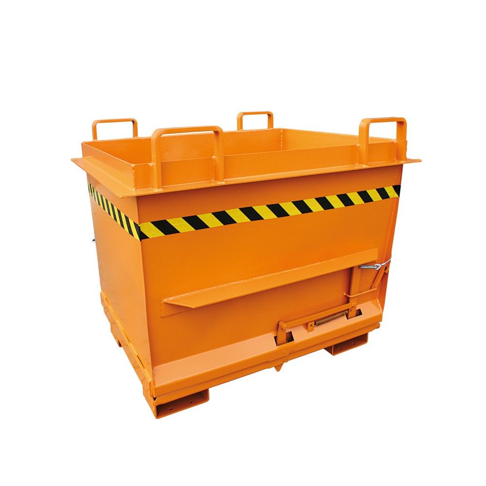 Produktabbildung: Eichinger® Klappbodenbehälter in konischer Ausführung, 2000 kg, 1000 Liter reinorange