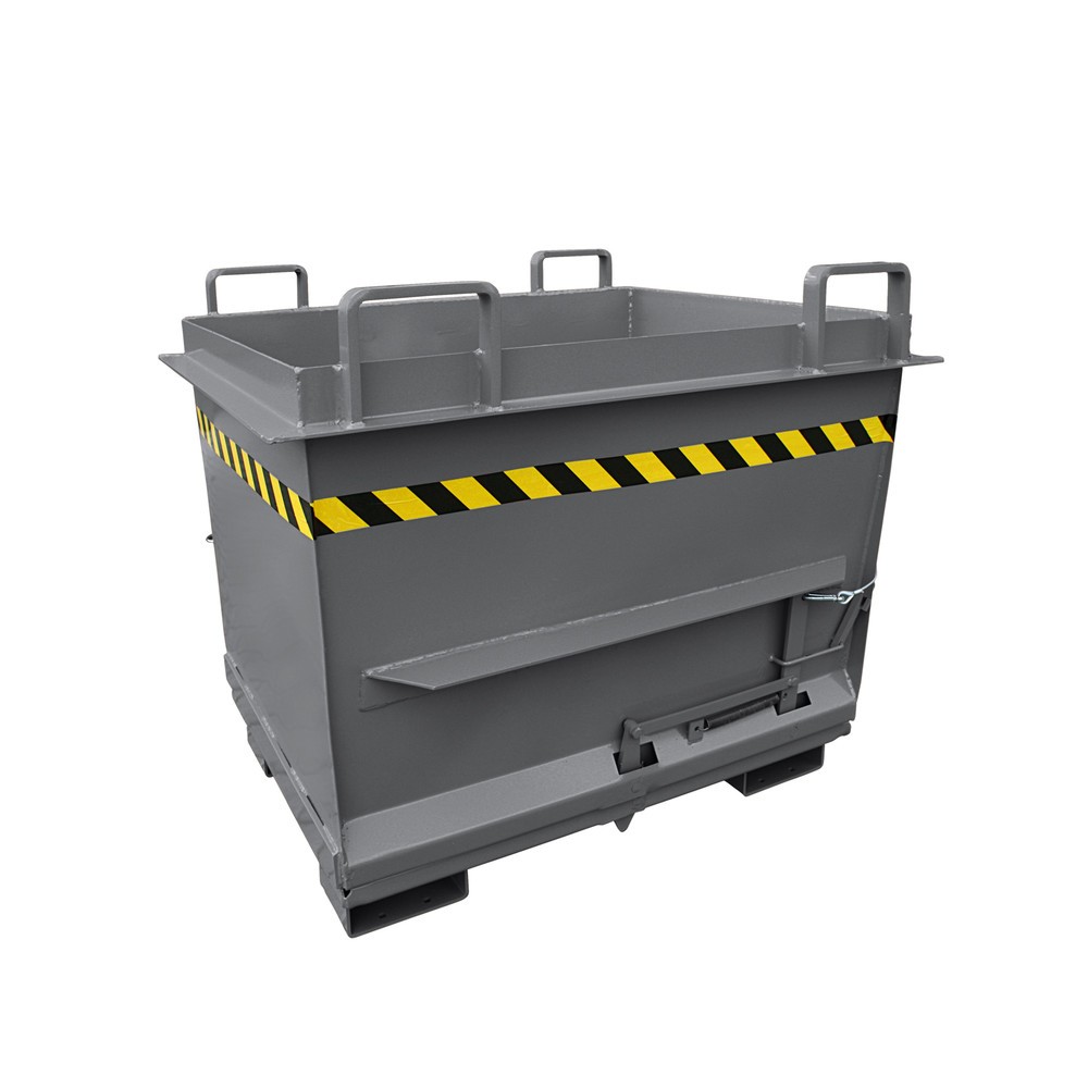Produktabbildung: Eichinger® Klappbodenbehälter in konischer Ausführung, 1500 kg, 750 Liter anthrazitgrau