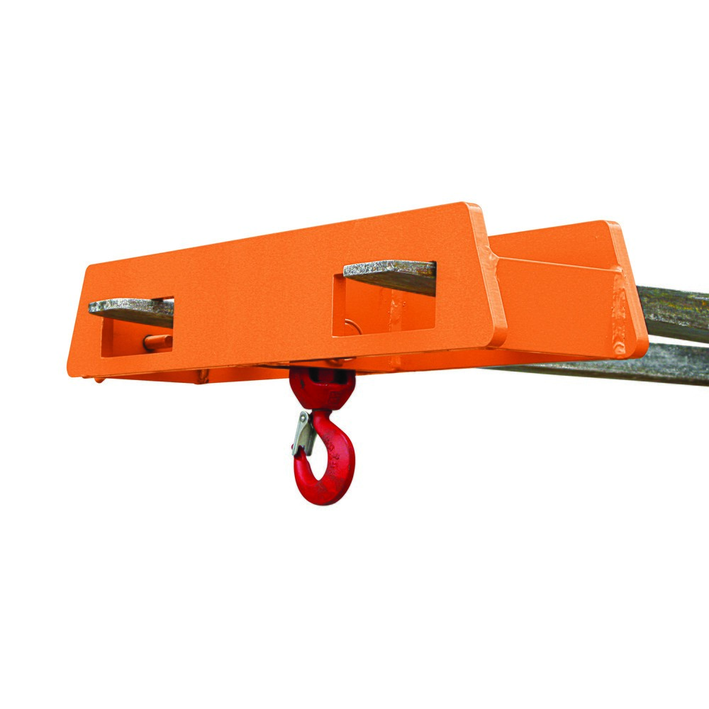 Produktabbildung Nr. 1: Eichinger® Lasthaken Stapler-Aufsatz über zwei Gabelzinken, 2500 kg, reinorange