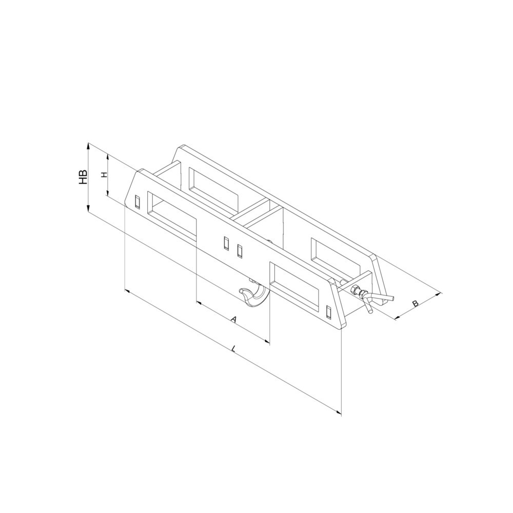 Produktabbildung Nr. 3: Eichinger® Lasthaken Stapler-Aufsatz über zwei Gabelzinken, 2500 kg, enzianblau