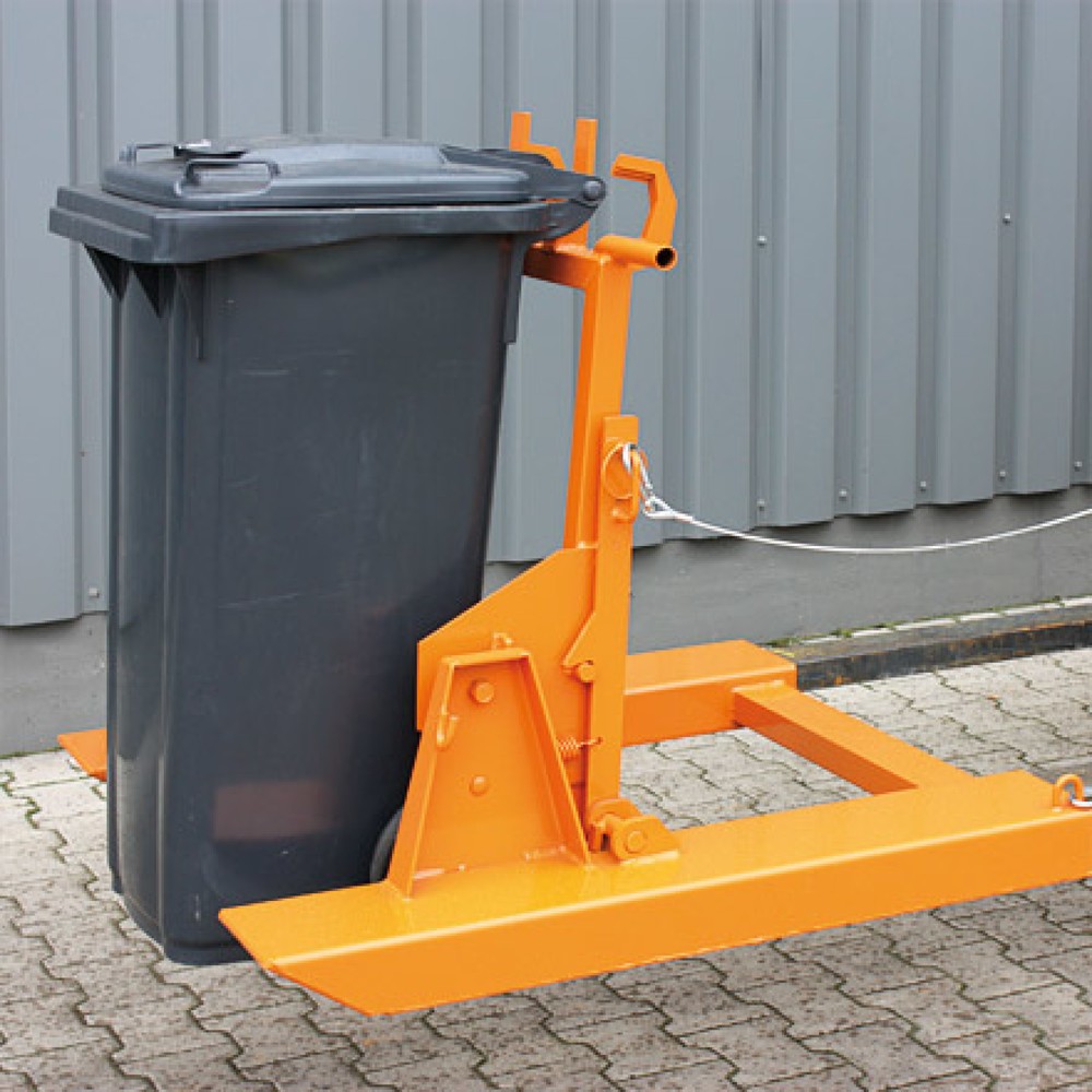Produktabbildung Nr. 2: Eichinger® Mülltonnenkipper für Haushaltstonnen, 600 kg, 80 bzw 120 Liter Tonne reinorange