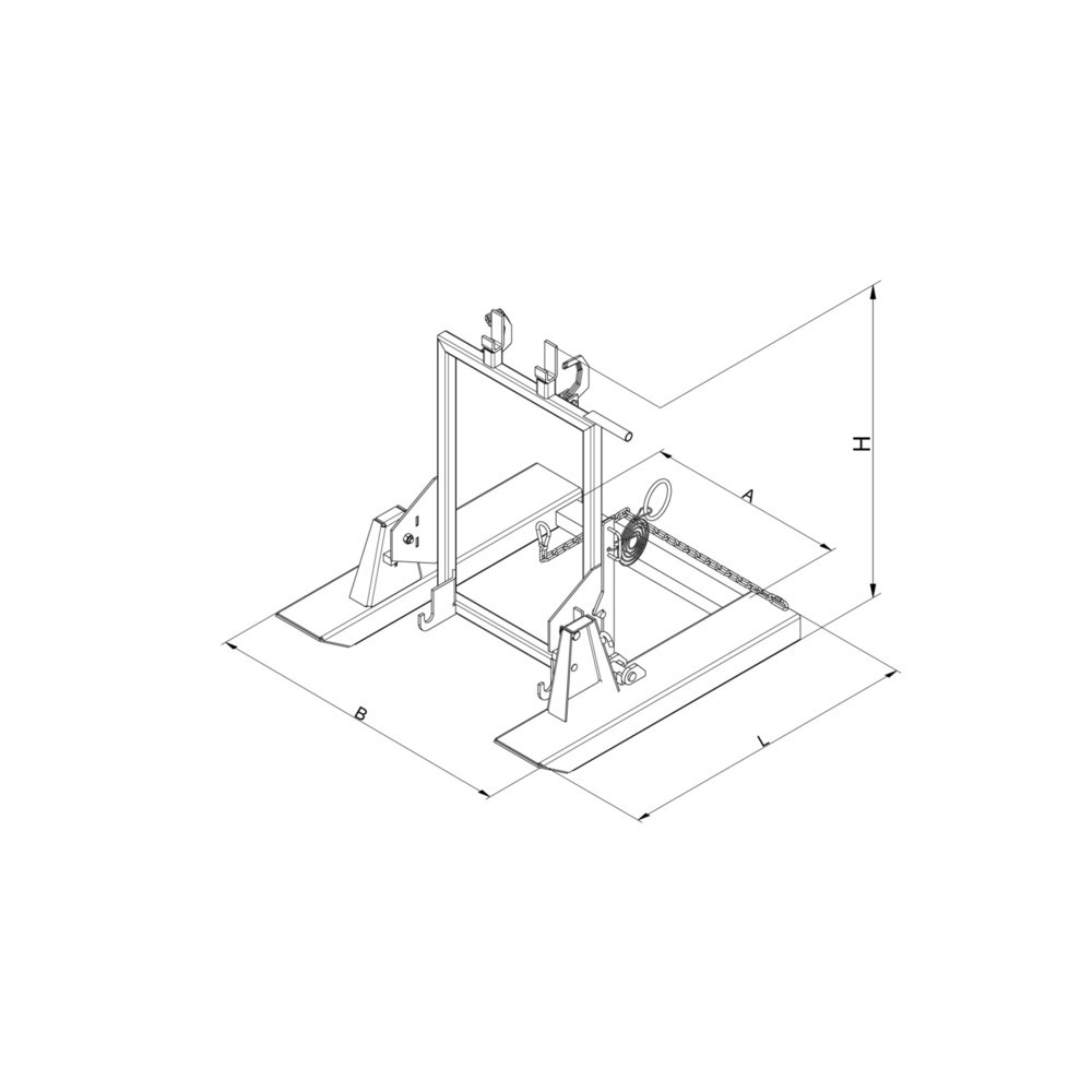 Produktabbildung Nr. 3: Eichinger® Mülltonnenkipper für Haushaltstonnen, 600 kg, 80 bzw 120 Liter Tonne reinorange