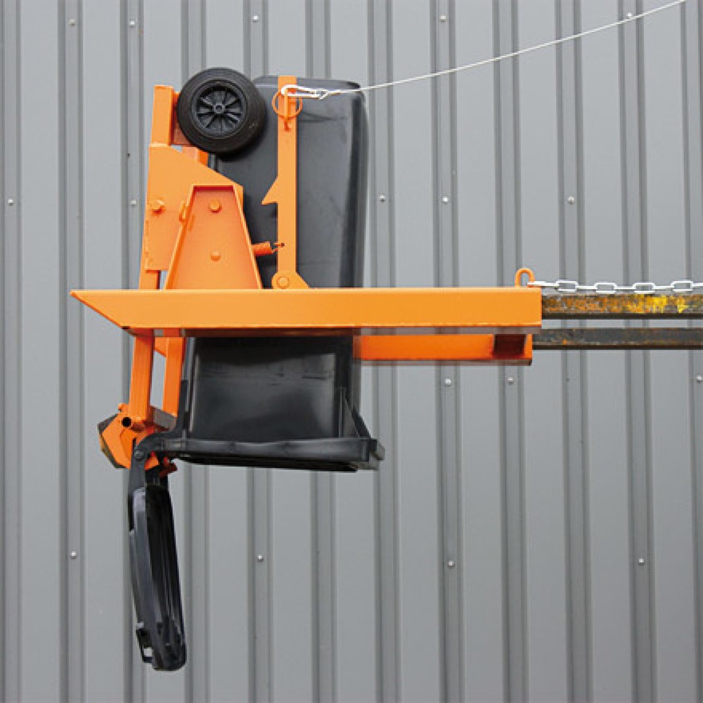 Produktabbildung Nr. 4: Eichinger® Mülltonnenkipper für Haushaltstonnen, 600 kg, 80 bzw 120 Liter Tonne reinorange