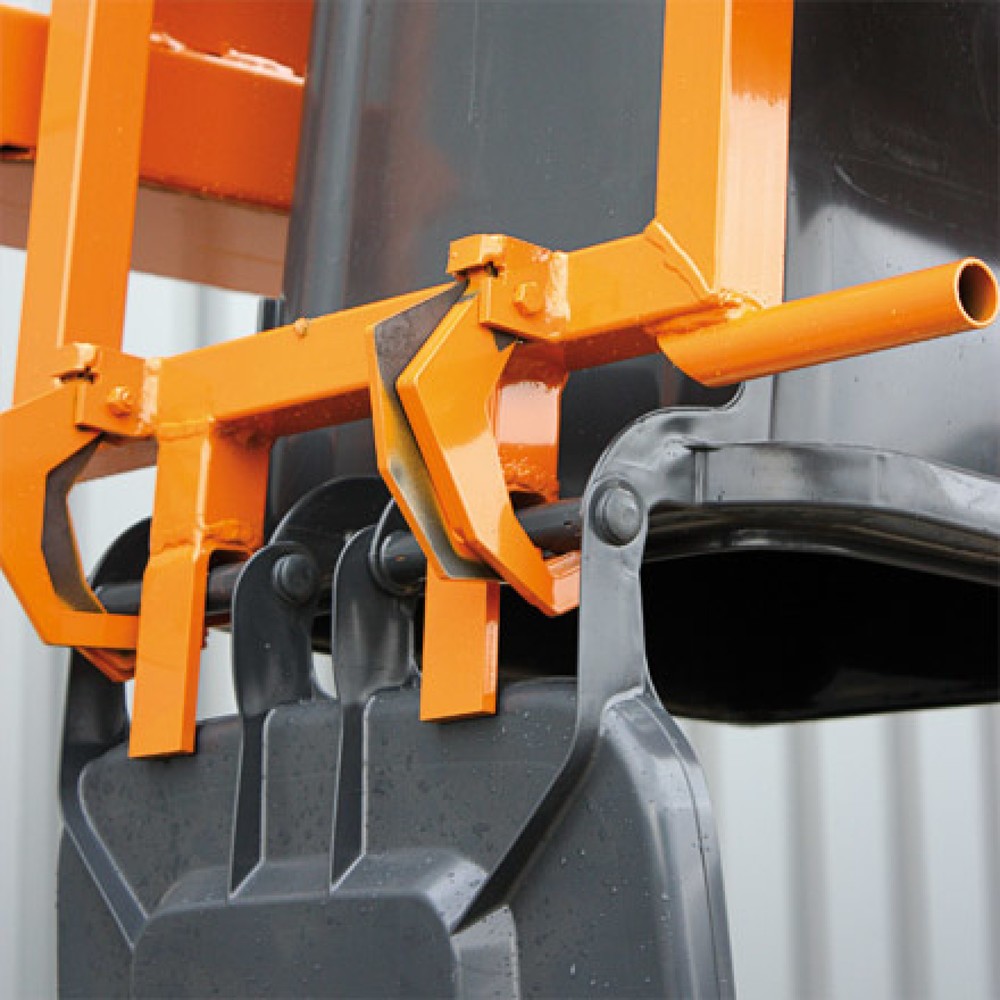 Produktabbildung Nr. 5: Eichinger® Mülltonnenkipper für Haushaltstonnen, 600 kg, 80 bzw 120 Liter Tonne reinorange
