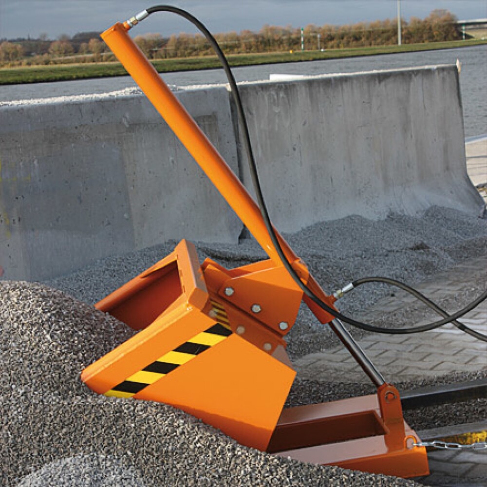 N° de l'image du produit 2 : Eichinger® Pelle godet avec basculement hydraulique, 1 000 kg, 500 litres, orangé pur