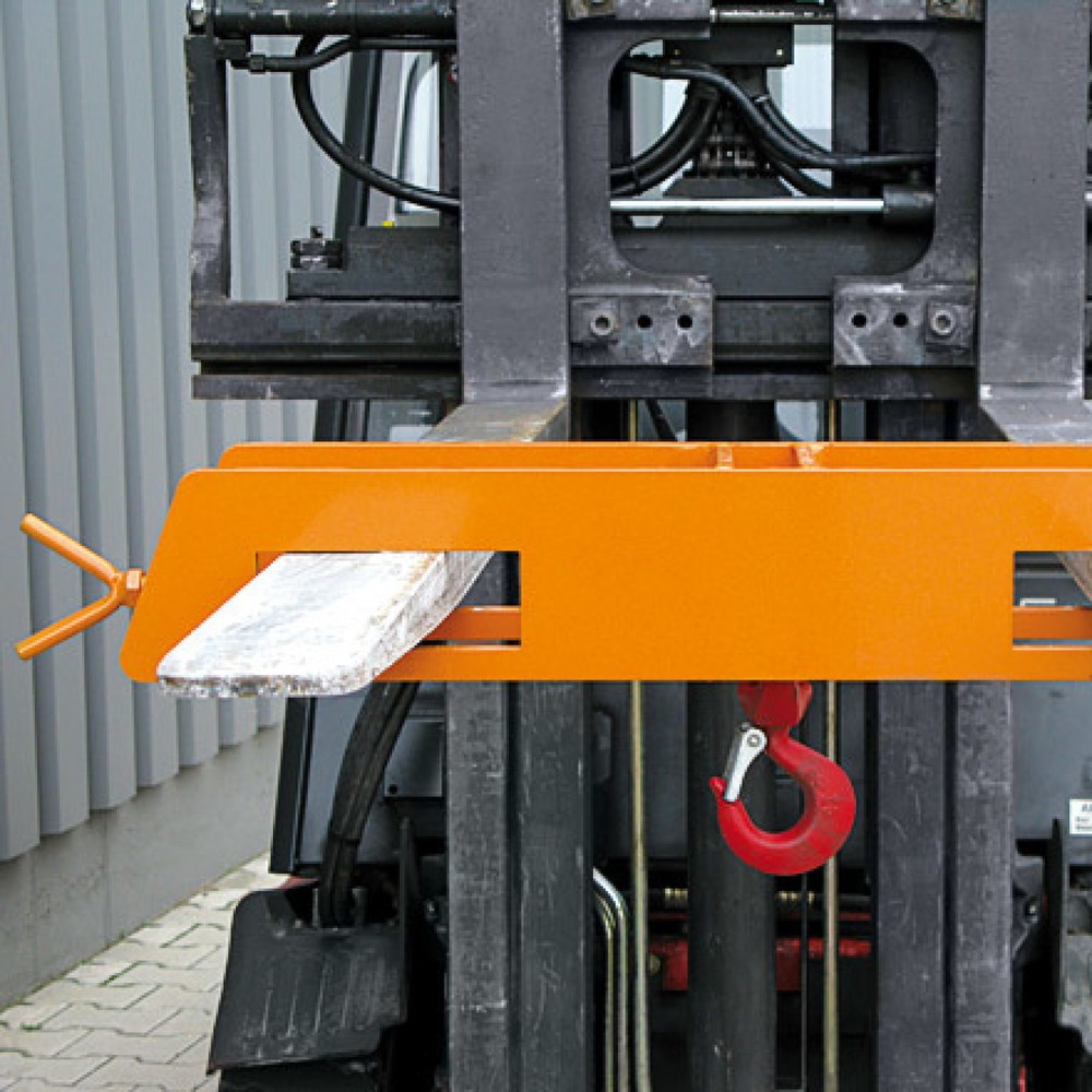 N° de l'image du produit 2 : Eichinger® Rehausse de chariot pour crochet de levage sur deux bras de fourche, 2 500 kg, orangé pur