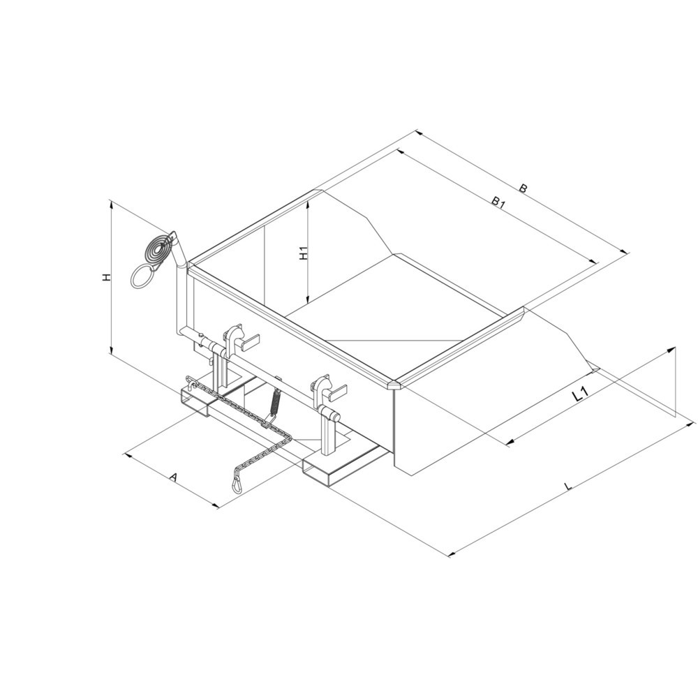 Produktabbildung Nr. 3: Eichinger® Schaufel mit Staplergabel-Durchschub, 3000 kg, 750 Liter anthrazitgrau