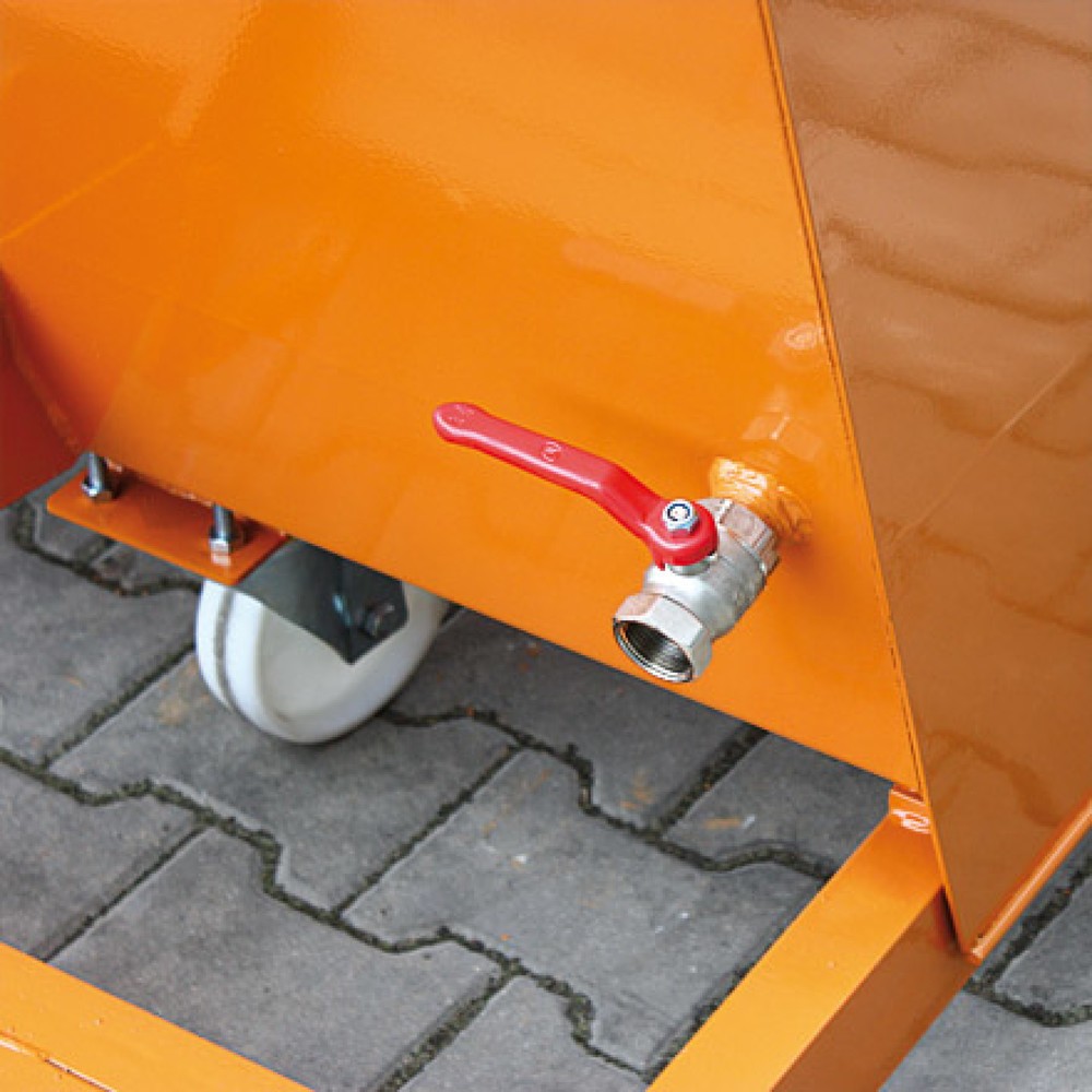 Produktabbildung Nr. 3: Eichinger® Späne-Kippbehälter mit Siebeinsatz und Ablasshahn, 1000 kg, 500 Liter, feuerverzinkt