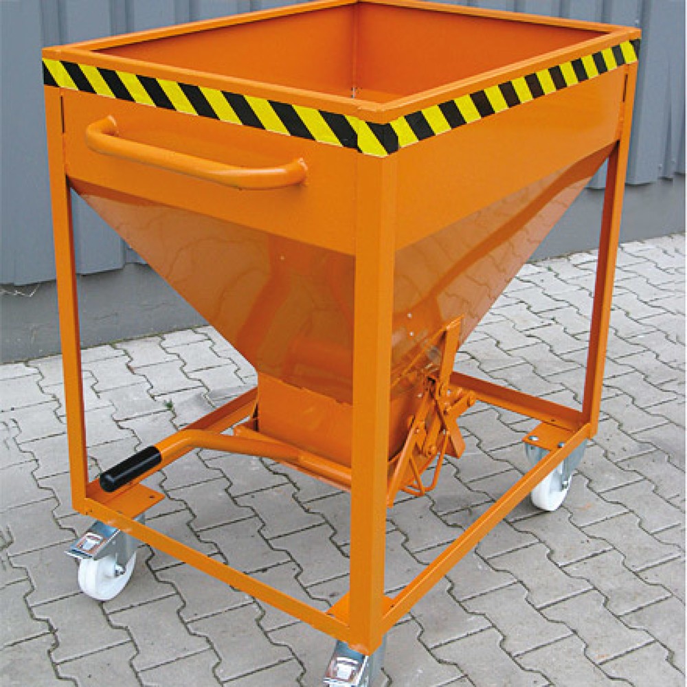 Produktabbildung Nr. 4: Eichinger® Silobehälter auf Rollen, mittigem, per Hebel bedienbarem Auslauf, 300 Liter, feuerverzinkt