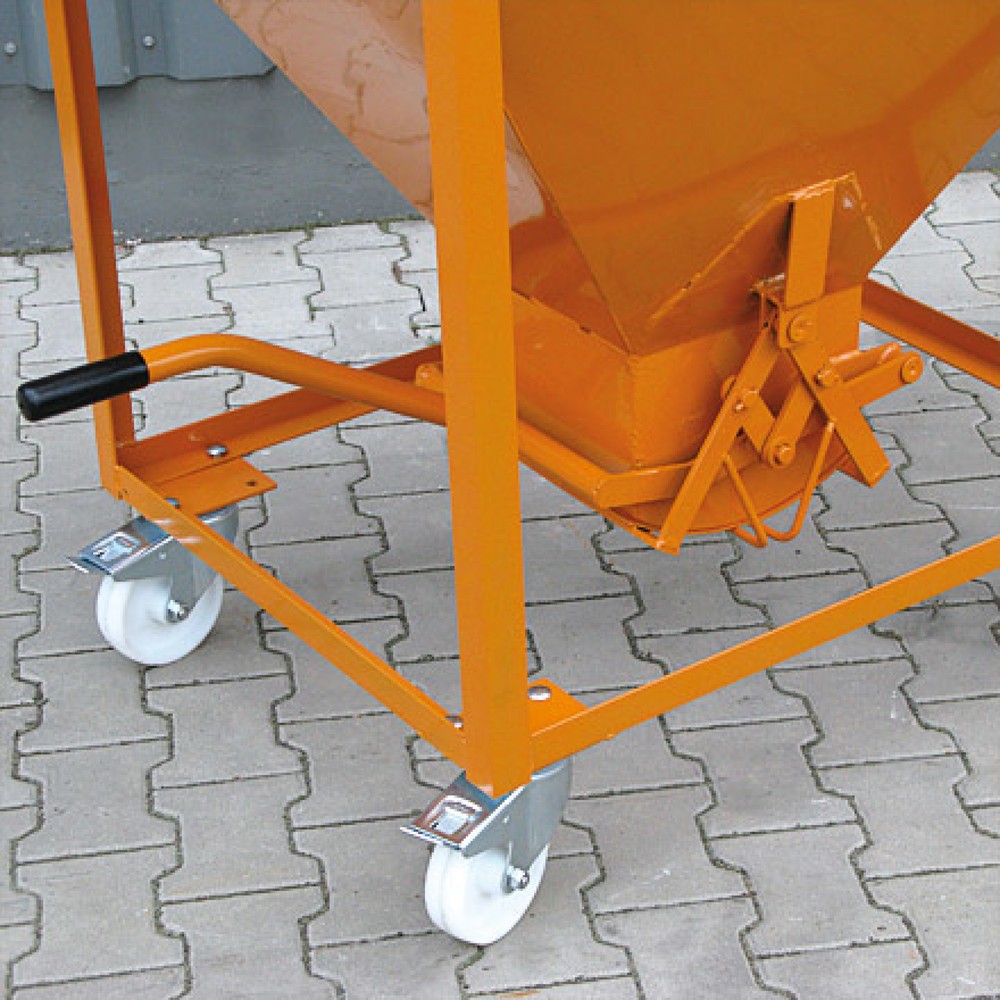 Produktabbildung Nr. 6: Eichinger® Silobehälter auf Rollen, mittigem, per Hebel bedienbarem Auslauf, 300 Liter, feuerverzinkt