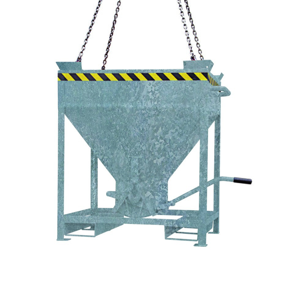 Produktabbildung Nr. 1: Eichinger® Silobehälter Einfahrtaschen und Kranösen, mittigem, per Hebel bedienbarem Auslauf, 300 LIter feuerverzinkt