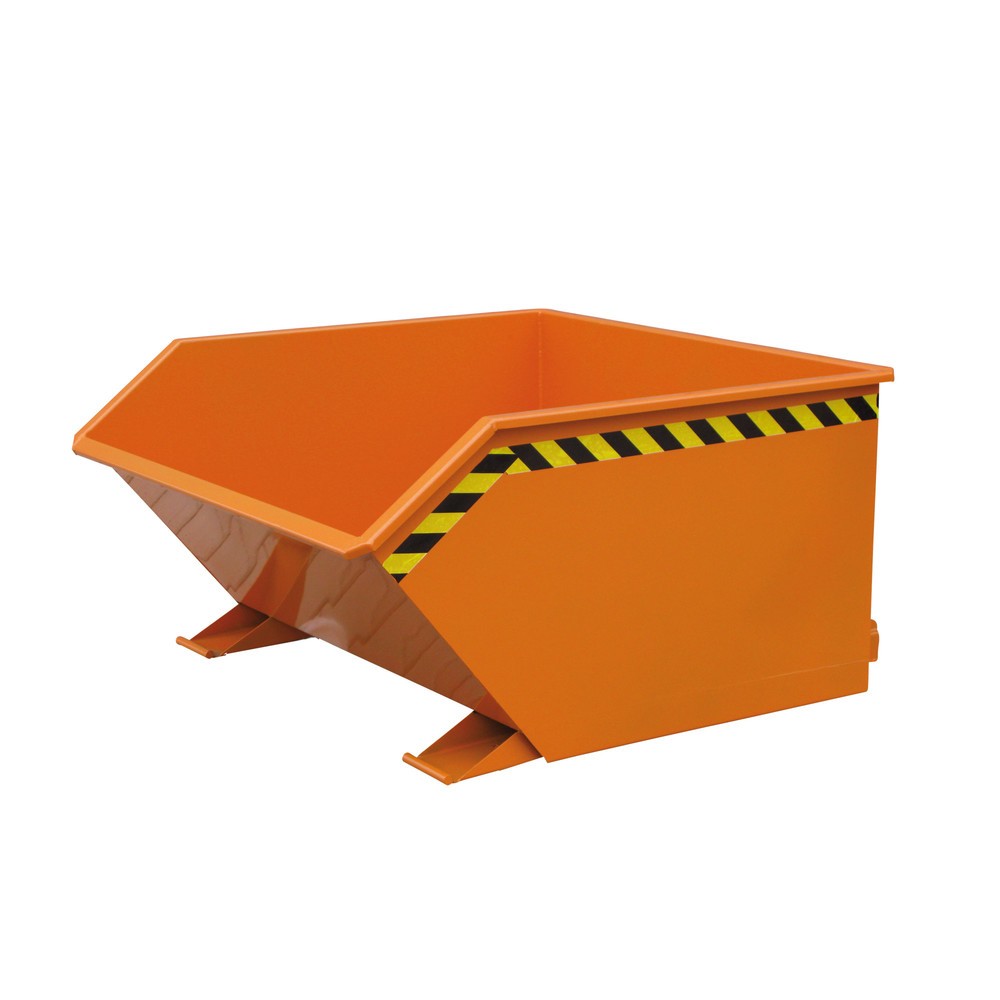 Produktabbildung: Eichinger® Späne-Kippbehälter mit Siebeinsatz und Ablasshahn, 1000 kg, 300 Liter, reinorange