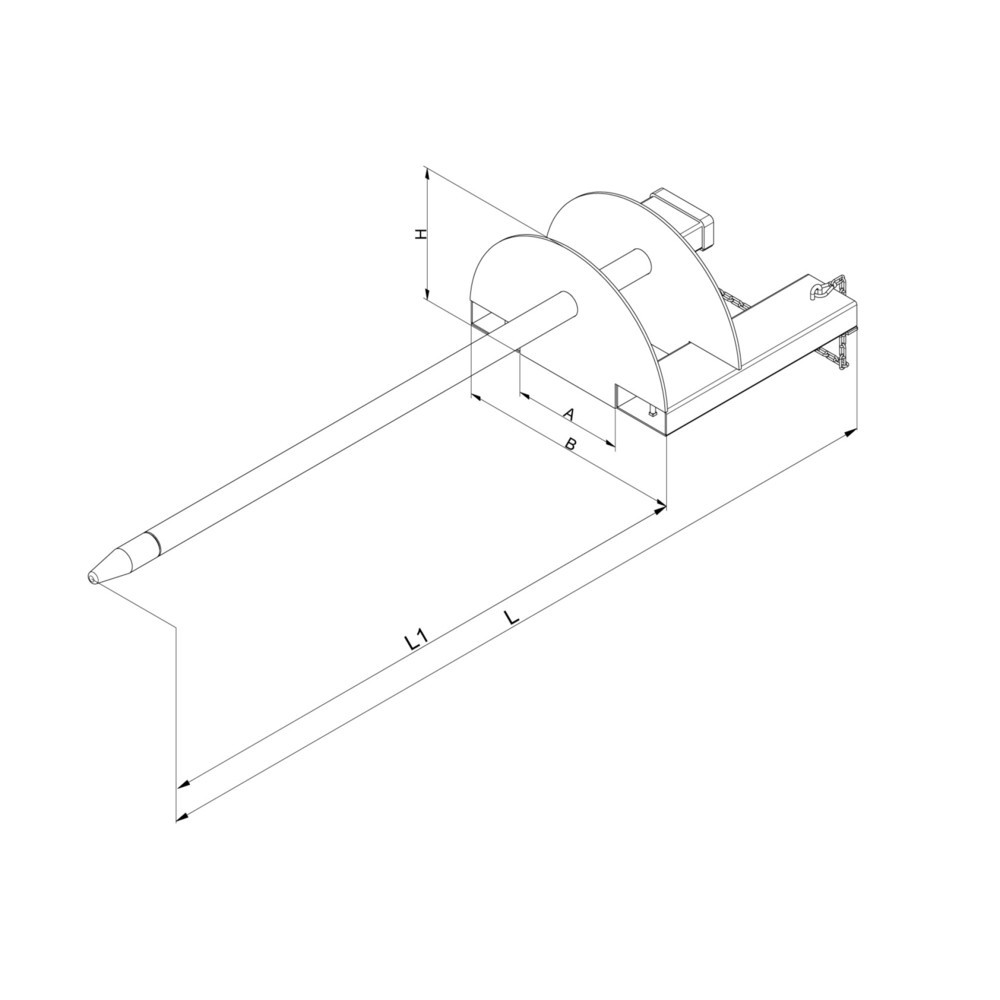 Produktabbildung Nr. 3: Eichinger® Tragdorn Aufnahme über Gabelzinken, 1000 kg, Länge 2800 mm, Dorn Durchm. 85 mm, enzianblau