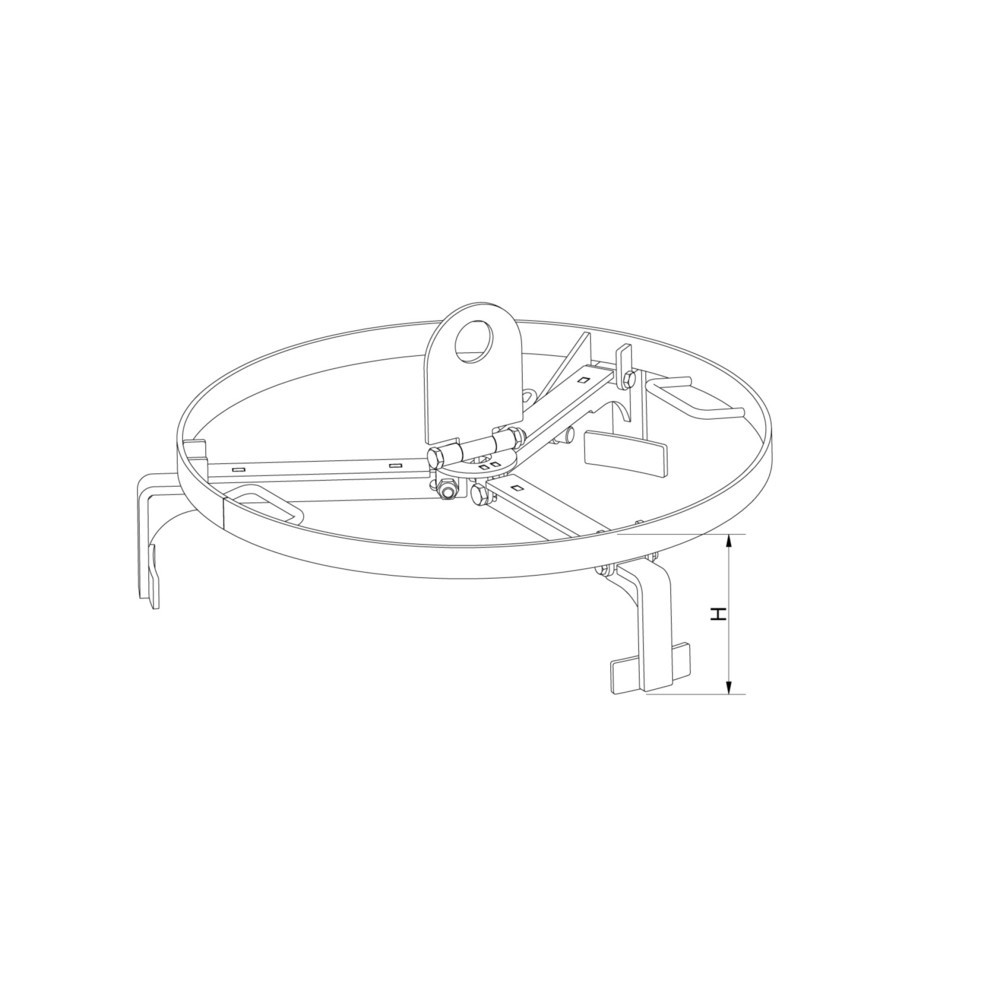 N° de l'image du produit 2 : Eichinger® Traverse porte-fûts pour grue, 1 fût orangé pur