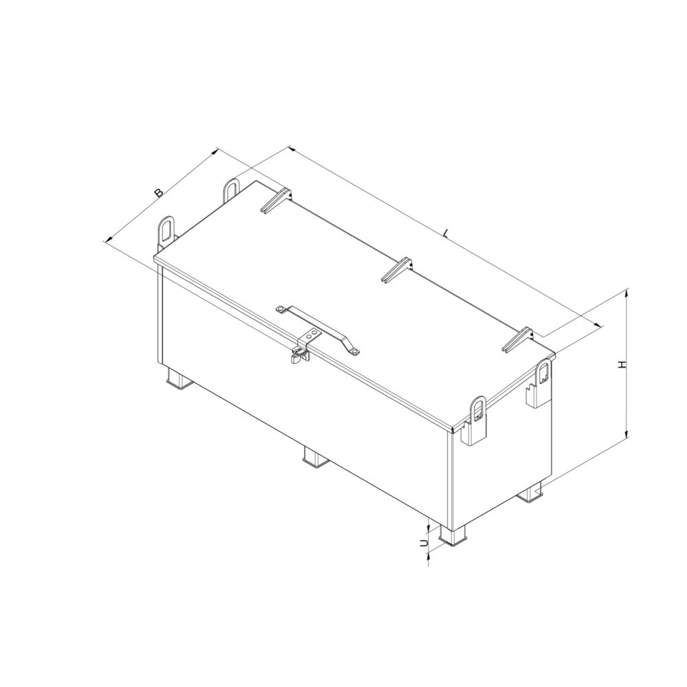 Produktabbildung Nr. 2: Eichinger® Werkzeugkiste, Stahl, 300 kg, 300 LIter, anthrazitgrau
