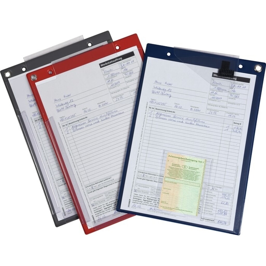 Produktabbildung Nr. 2: EICHNER Auftragstasche, DIN A4, mit Klettverschluss u.2 Fächer, VE = 10 Stück, schwarz