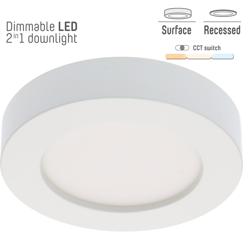 Einbaustrahler - 12W 1200lm CCT Ø150mm - dimmbar - weiß Produktabbildung: Einbaustrahler - 12W 1200lm CCT Ø150mm - dimmbar - weiß