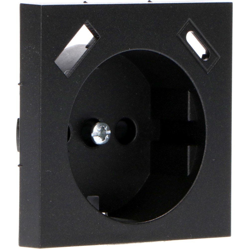 Produktabbildung: Einlegeplatte 1x USB-A+C - 55x55mm - mattschwarz