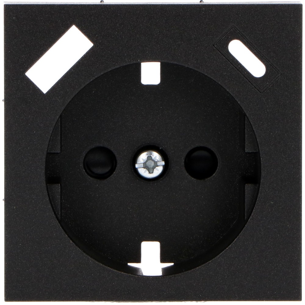Produktabbildung Nr. 2: Einlegeplatte 1x USB-A+C - 55x55mm - mattschwarz