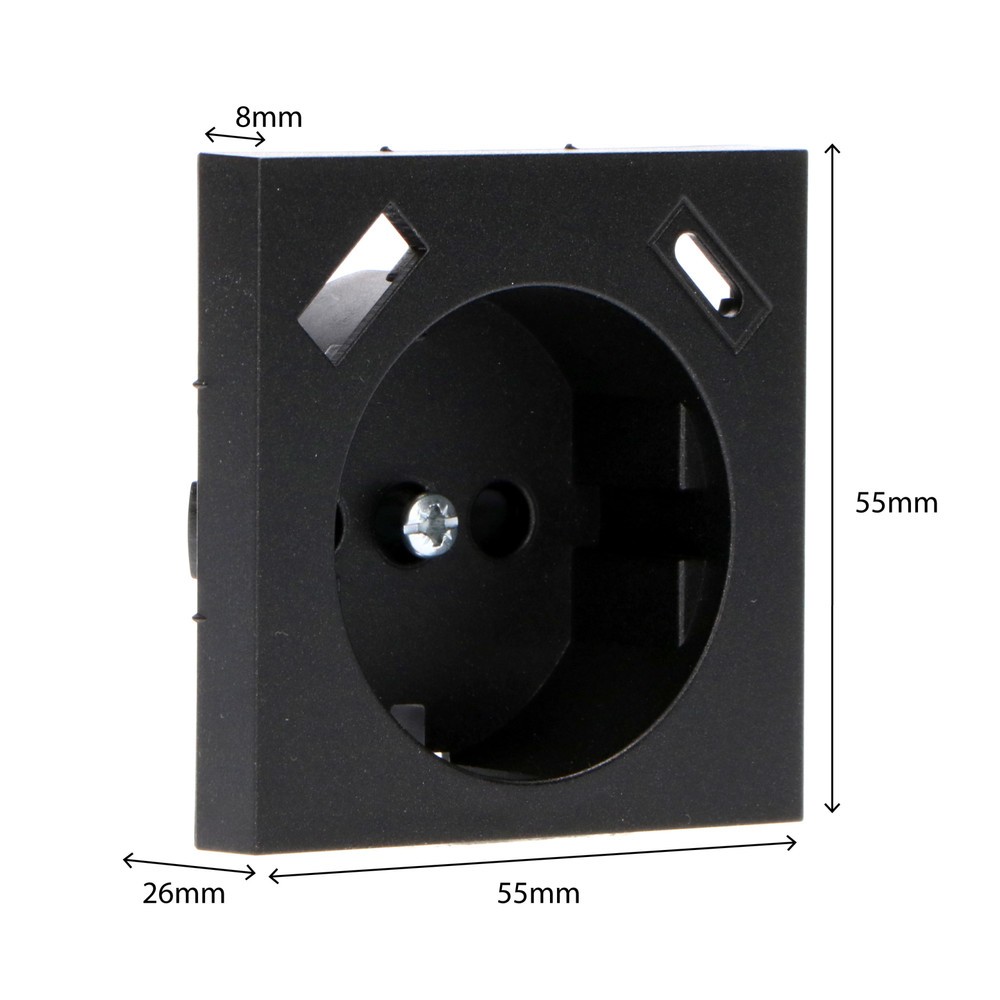 Produktabbildung Nr. 5: Einlegeplatte 1x USB-A+C - 55x55mm - mattschwarz
