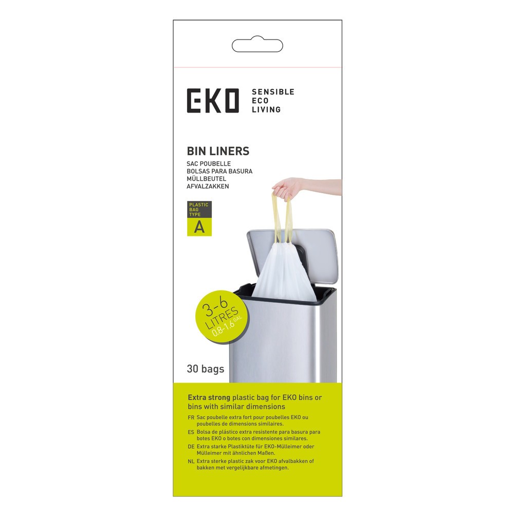 Illustration du produit: EKO Sacs poubelle, blanc, 6 litres, 720 pcs/UV