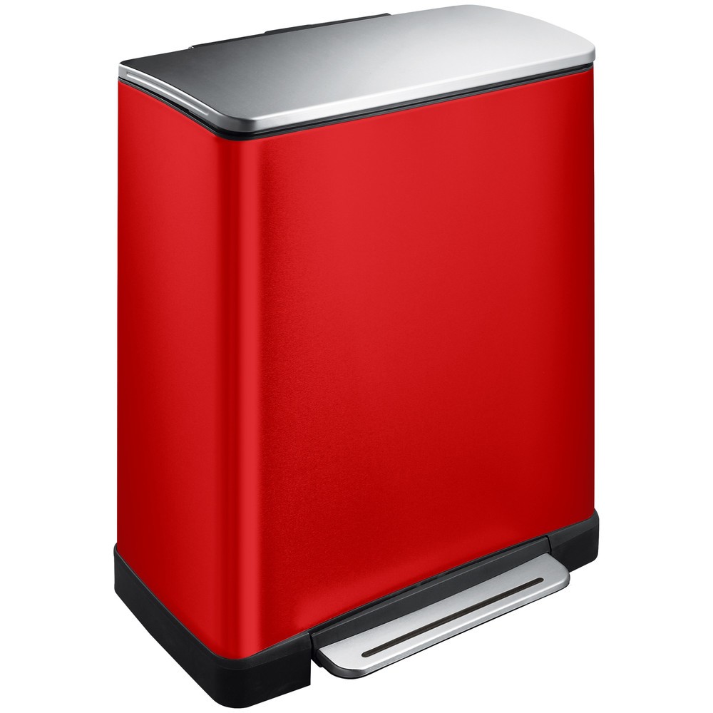 Produktabbildung Nr. 1: EKO Tret-Abfallbehälter E-Cube, 1x28 + 1x18 Liter, rot
