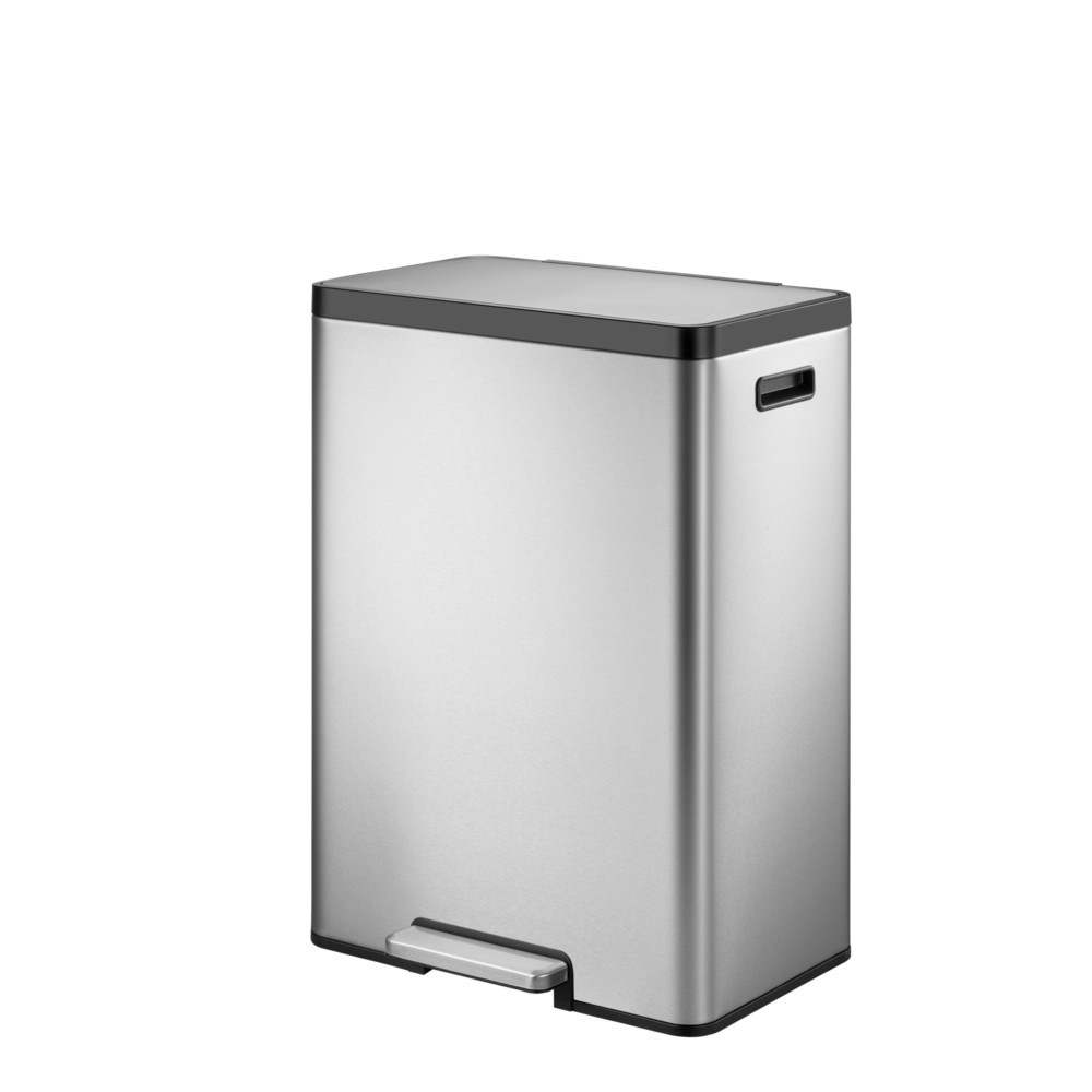 Produktabbildung: EKO Tret-Abfallbehälter Ecocasa 2, 2x20 Liter, Edelstahl mattiert