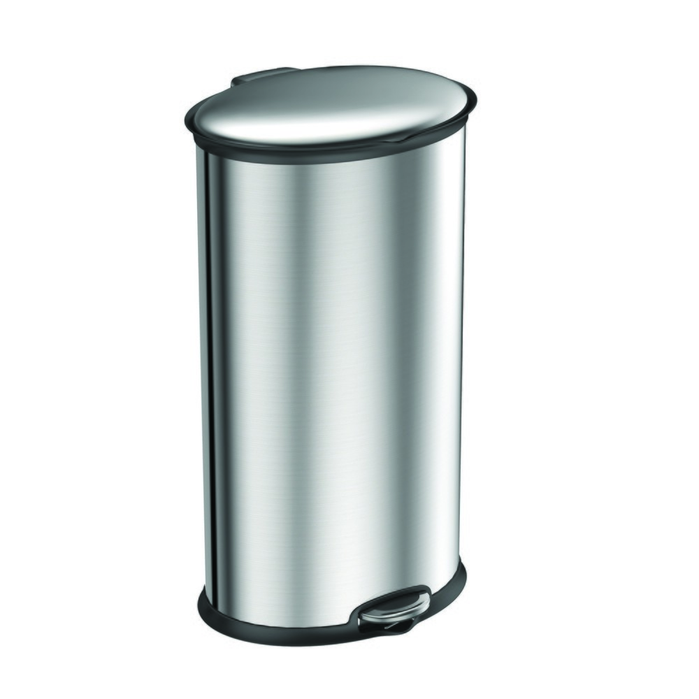 Produktabbildung Nr. 1: EKO Tret-Abfallbehälter Ellipse, 30 Liter, Edelstahl mattiert