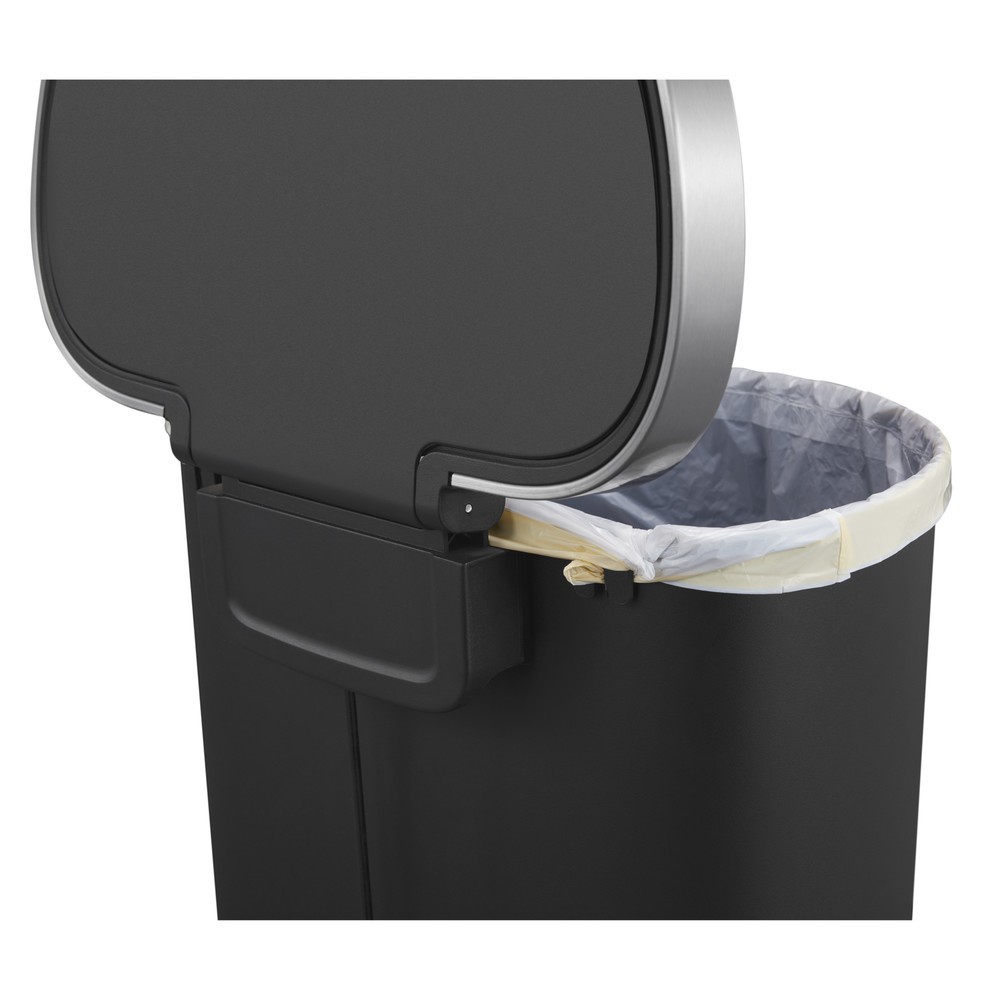 Produktabbildung Nr. 9: EKO Tret-Abfallbehälter Hana, halbrund, 55 Liter, schwarz