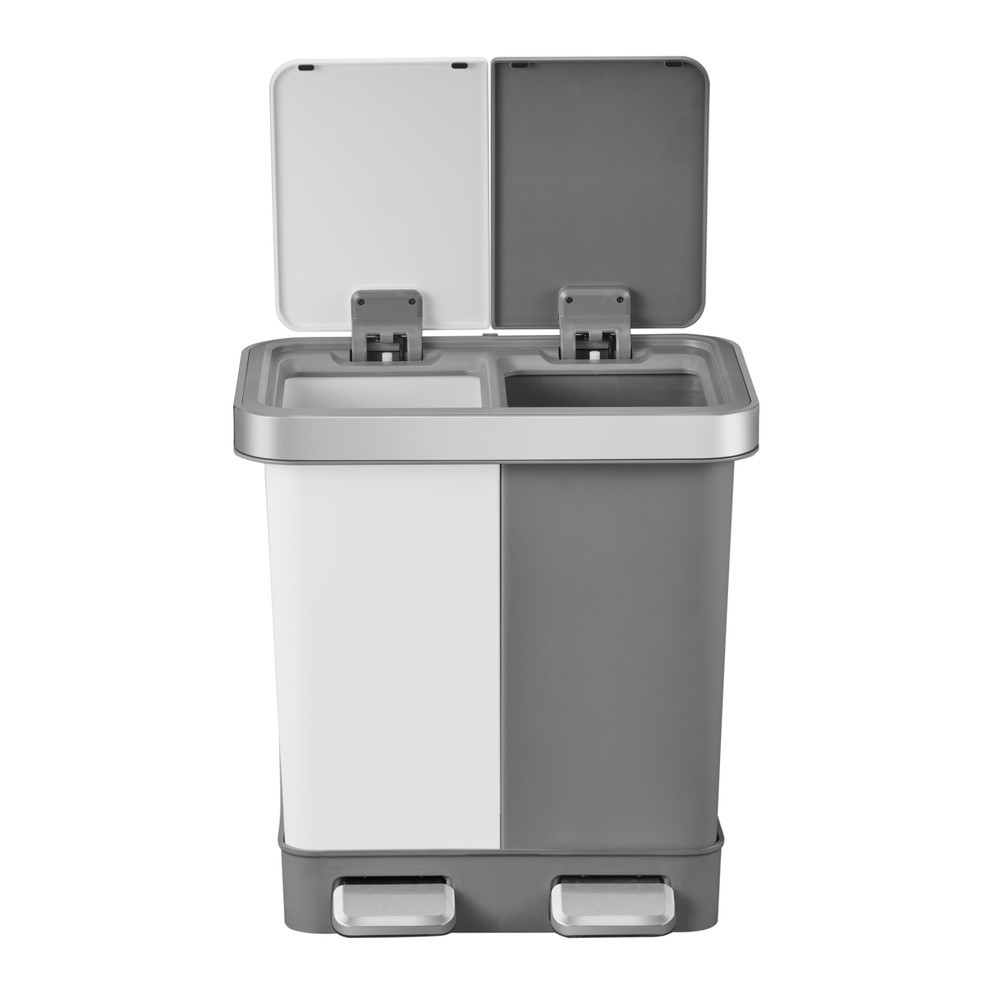 Produktabbildung Nr. 8: EKO Tret-Abfallbehälter Hana Duo, 2x10 Liter, weiß, grau