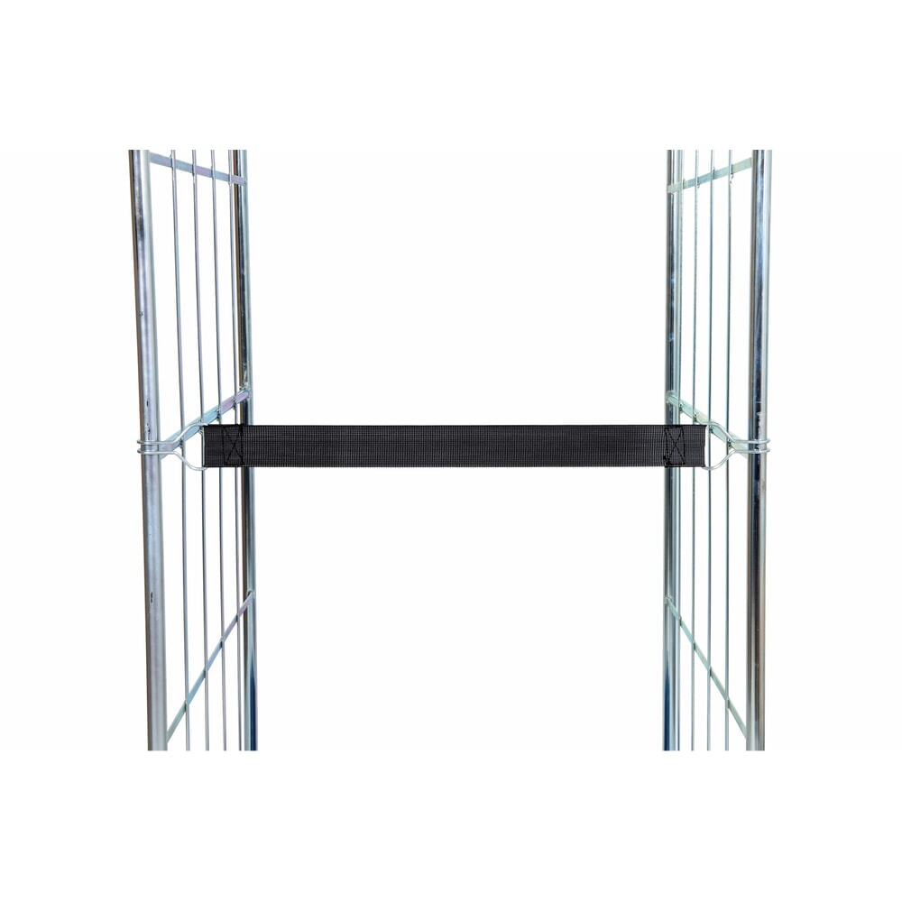 Produktabbildung Nr. 1: Elastikspannband für rolltainer® Rollbehälter, schwarz, Blind Logo, 2 Drahthaken