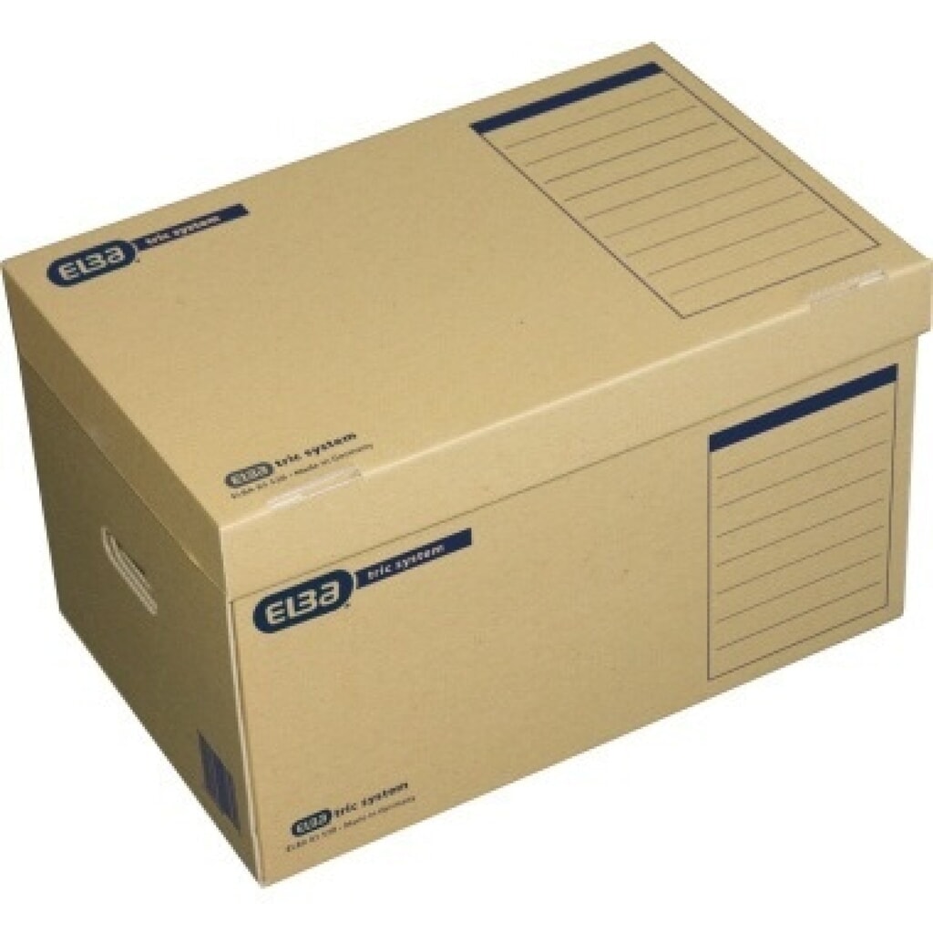 ELBA Archivbox tric system 100421143 Klappdeckel naturbraun Produktabbildung: ELBA Archivbox tric system 100421143 Klappdeckel naturbraun