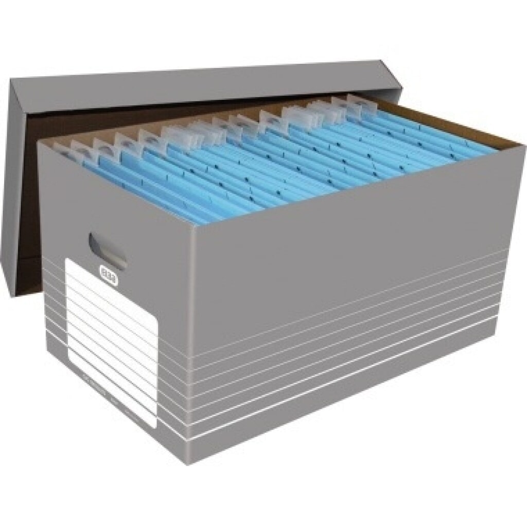 ELBA Umzugkarton tric 100333273 37x32,2x62,2cm Wellpappe grau/weiß Produktabbildung: ELBA Umzugkarton tric 100333273 37x32,2x62,2cm Wellpappe grau/weiß