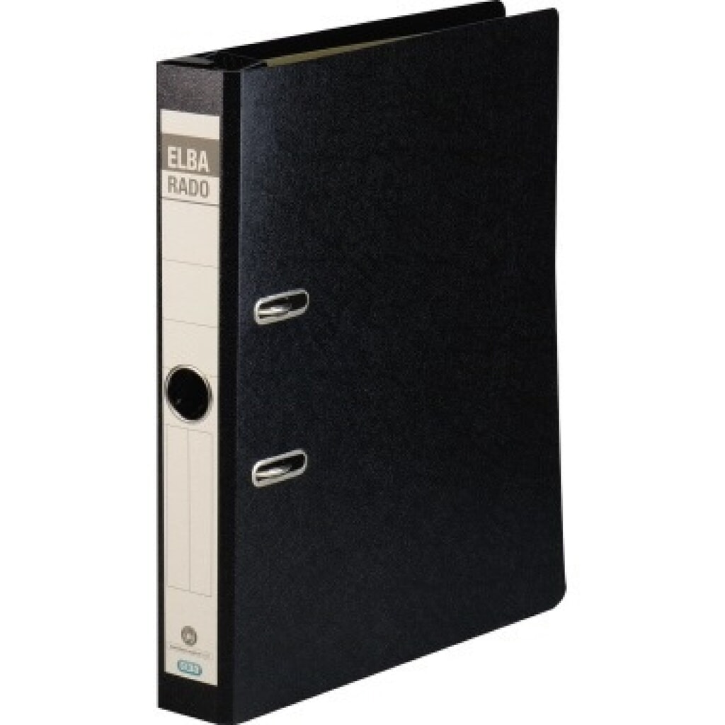 ELBA Hängeordner rado 100081046 DIN A4 50mm Hartpappe schwarz Produktabbildung: ELBA Hängeordner rado 100081046 DIN A4 50mm Hartpappe schwarz