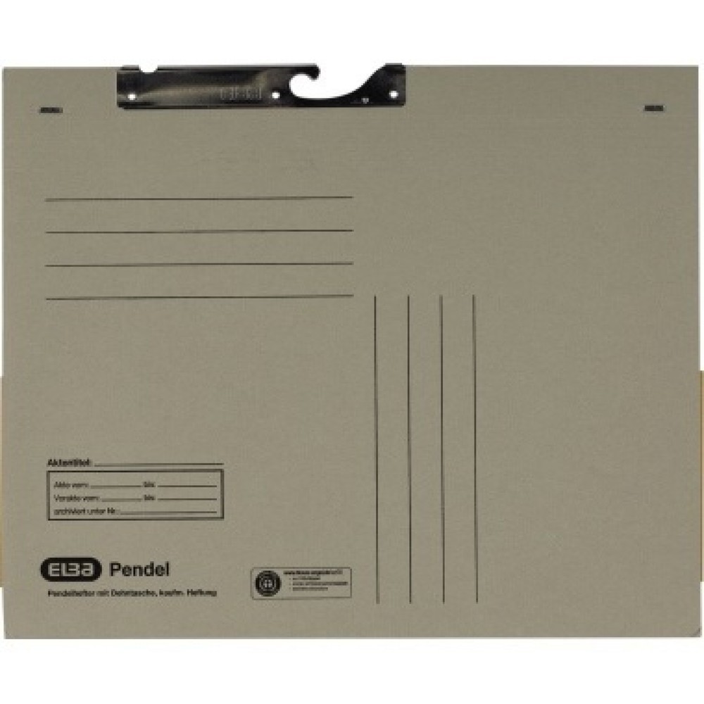Produktabbildung: ELBA Pendelhefter 100570025 DIN A4 Dehntasche 320g Karton grau