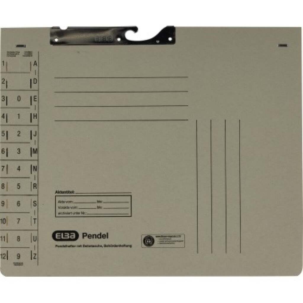 ELBA Pendelhefter 100570021 DIN A4 320g Amtsheftung Karton grau Produktabbildung: ELBA Pendelhefter 100570021 DIN A4 320g Amtsheftung Karton grau